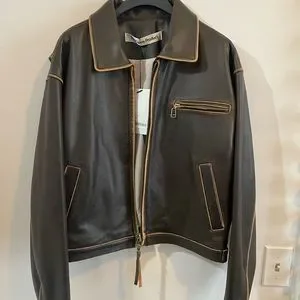 【OPEN YY】CLASSIC LEATHER ZIP JACKET, BLACK Open Yy Classic Leather Jacket In Black - 36% Off | Editorialist